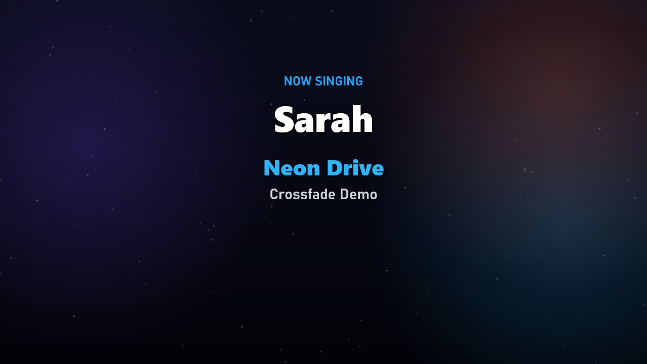 The karaoke screen introducing the next song.